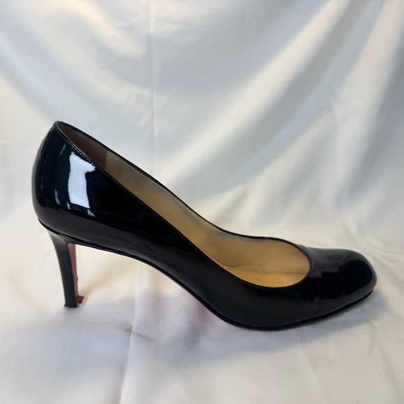 Christian Louboutin Simple Pump 70 Black Patent Calf Leather Pumps Red Bottoms - Picture 11 of 14
